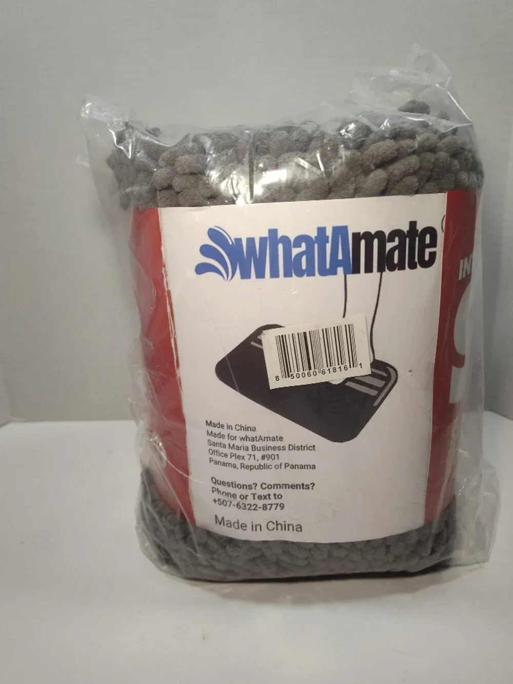whatAMate Feet Dryer Bath Mat No Bend Chenille Rug Gray Non Slip Quick Dry NEW